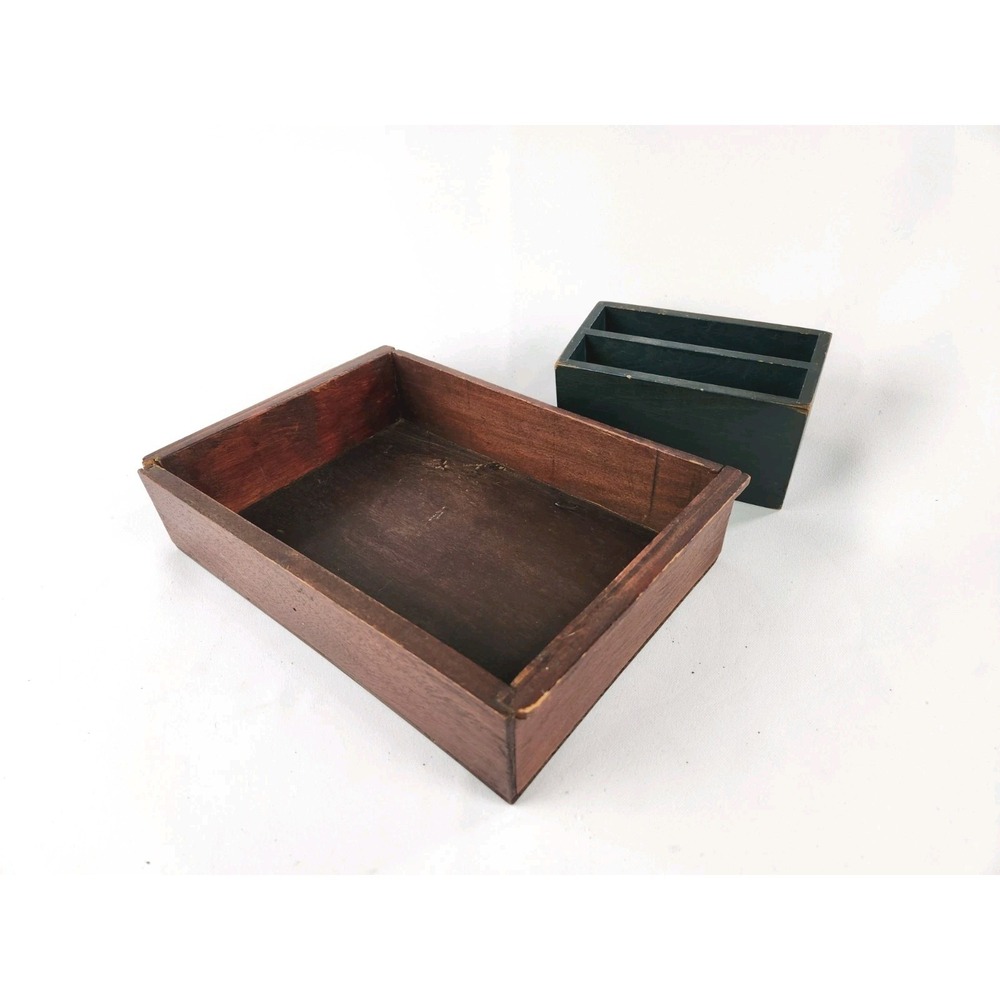 VTG Antique Wood Drawer Tray *Needs Repair* Handmade Small Box Divider‎